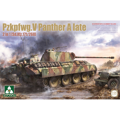 2176 Takom 1/35 Немецкий средний танк Sd.Kfz. 171 Sd.Kfz. 267 Panther A (поздний) 2 в 1 (171/168)