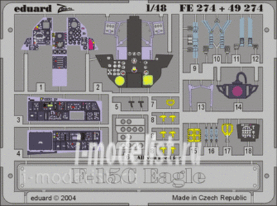 FE274 Eduard 1/48 Color photo etched parts for F-15C 