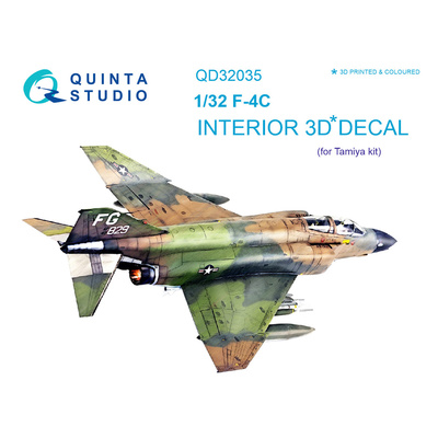 QD32035 Quinta Studio 1/32 3D Декаль интерьера кабины F-4C (для модели Tamiya)