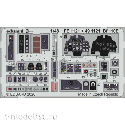 491121 Eduard 1/48 Photo Etching for Bf 110E interior