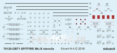 D72008 Eduard 1/72 Декали для Spitfire Mk.IX stencils