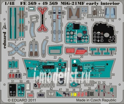 49569 Eduard 1/48 Фототравление для MiGG-21MF interior