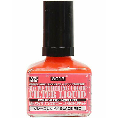 WC13 Gunze Sangyo Смывка MR. WEATHERING COLOR - Filter Liquid Glaze Red