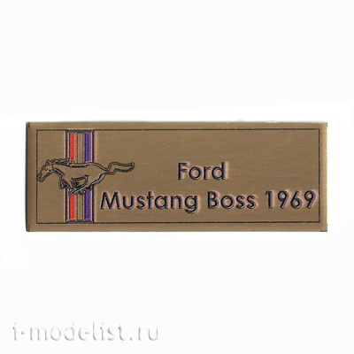 Т306 Plate Табличка для Ford Mustang Boss 1969 80х30 мм, цвет золото