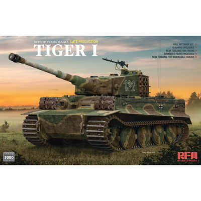 RM-5080 Rye Field Model 1/35 Тигр I позднего производства Циммерит и полный интерьер