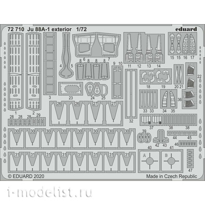 72710 Eduard 1/72 Фототравление для Ju 88A-1, экстерьер