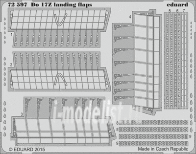 72597 Eduard 1/72 Фототравление для Do 17Z landing flaps