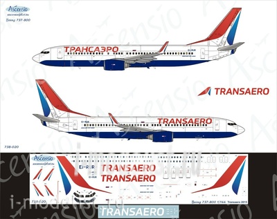 738-020 Ascensio 1/144 Декаль на самолет боенг 737-800 (Transero 2015)