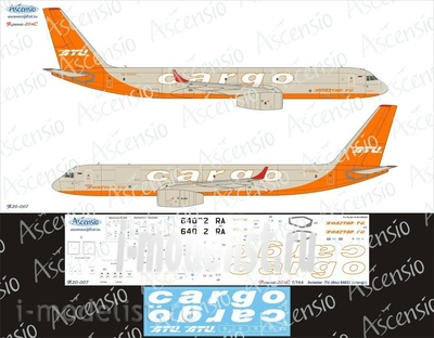 T20-007 Ascensio 1/144 Decal on the plane carcass-204-100S (Avastar TU Atu CARGO (Orange))