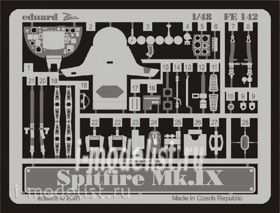 FE142 Eduard 1/48 Фототравление для самолета Spitfire Mk. IX