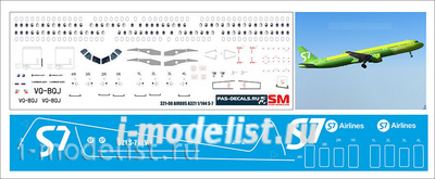321-08 PasDecals 1/144 Декаль на А321 Новый S7