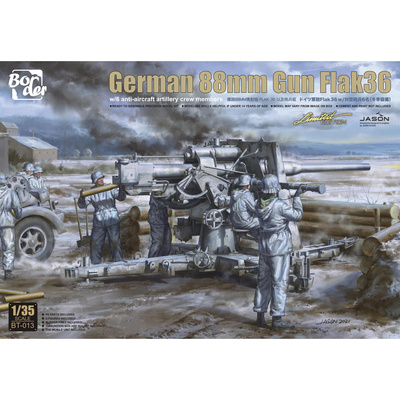 BT-013 Border Model 1/35 Немецкая 88-мм пушка Flak 36 с 6 фигурами членов экипажа зенитной артиллерии