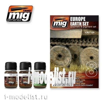 AMIG7408 Set Ammo Mig for weathering EUROPE EARTH SET (European dirt)