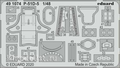 491074 Eduard 1/48 Фототравление для P-51D-5 интерьер