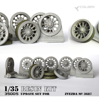 R35004 ColibriDecals 1/35 Внешний ряд смоляных катков позднего выпуска к танку тип 34-85 завода № 183