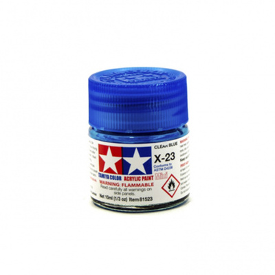 81523 Tamiya Акриловая краска X-23 Clear Blue (Прозрачно-синяя)