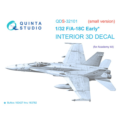 QDS-32101 Quinta Studio 1/32 3D Декаль интерьера кабины F/A-18C Early (Academy) (малая версия)