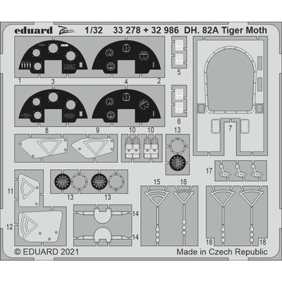 33278 Eduard 1/32 Фототравление для DH. 82A Tiger Moth