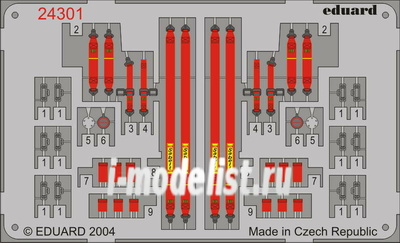 24301 Eduard photo etched parts for 1/43 Sabelt 6 points Red