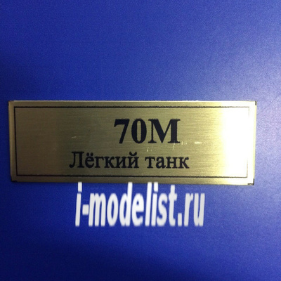 Т113 Plate Табличка для тип 70 М Лёгкий танк 60х20 мм, цвет золото