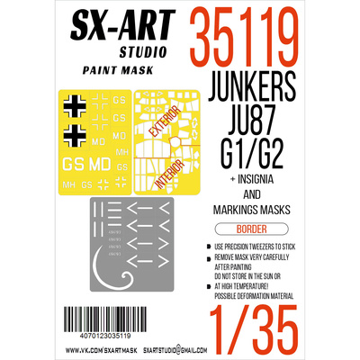 35119 SX-Art 1/35 Окрасочная маска Ju-87 G1/G2 (Border) MAX + знаки различия и опознавательные знаки