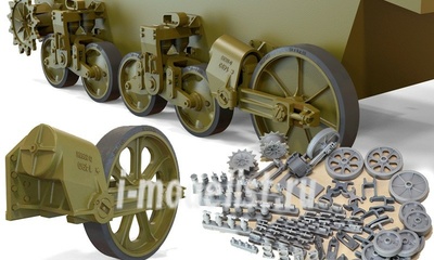 35176 Miniarm 1/35 (Стюарт) US light tank M5A1 (поздний), M8 HMC (поздний), набор подвески ( катки, тележки, ведущие звезды, ленивцы с подвеской)