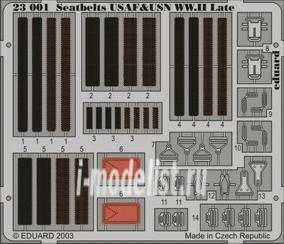 23001 1/24 Eduard photo-etched seatbelts for Seatbelts USAF & USN WWII late