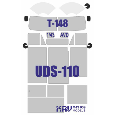 M43 039 KAV models 1/43 Окрасочная маска для модели экскаватора UDS-110 на базе Tatra T-148 производства AVD