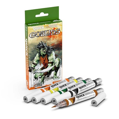 AKMQ108 AK Interactive Набор маркеров Quick Markers Гоблины / Goblins