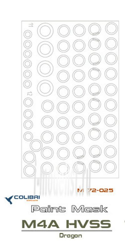 M72025 ColibriDecals 1/72 Маска для M4A HVSS  (Dragon)
