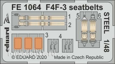 FE1064 Eduard 1/48 Набор фототравления F4F-3 стальные ремни ( HOBBY BOSS)