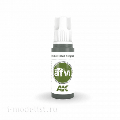 AK11364 AK Interactive Краска акриловая FRENCH ARMY GREEN (французская армия зеленый) 17 мл