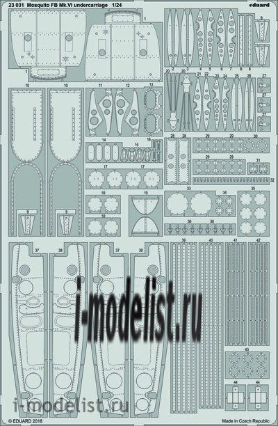 23031 Eduard photo etched parts for 1/24 Mosquito FB Mk. VI chassis