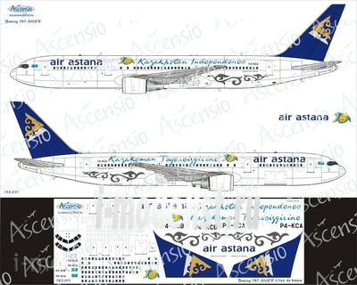 763-011 Ascensio 1/144 Scales the Decal on the plane Boeng 767-300 (Air Astana)