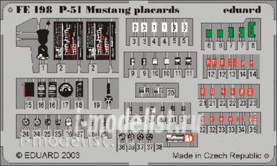 FE198 Eduard 1/48 Цветное фототравление для P-51 placards