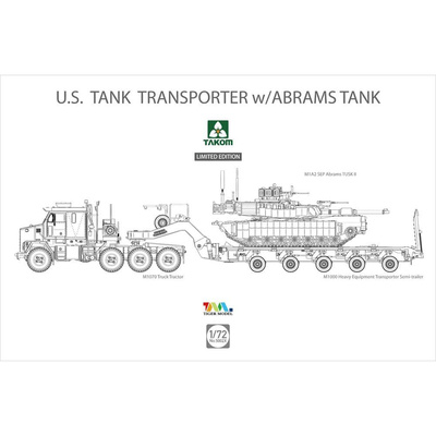 5002X Takom 1/72 M1070 & M1000 70 Ton Tank Transporter w/ Abrams Tank