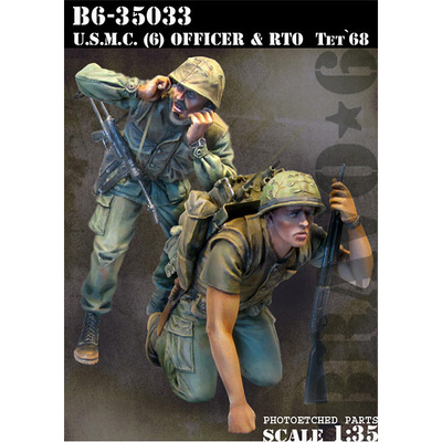 B6-35033 Bravo-6 1/35 U.S.M.C. (6) Officer & RTO, Tet'68 / U.S.M.C. (6) Офицер и старший сержант, Тет'68
