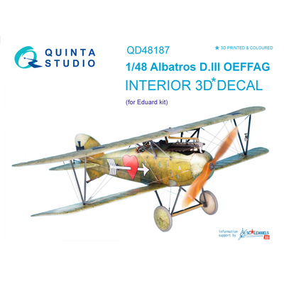 QD48187 Quinta Studio 1/48 3D Декаль интерьера кабины Albatros D.III OEFFAG (для модели Eduard)