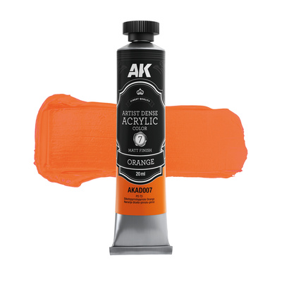 AKAD007 AK Interactive Акриловая краска ARTISTIC DENSE в тюбике - Оранжевый / ORANGE – ARTISTIC DENSE ACRYLIC COLOR