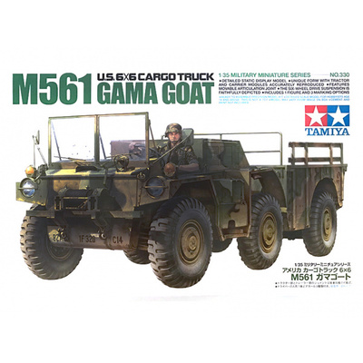 35330 Tamiya 1/35 Американский автомобиль 6x6 M561 Gamma Goat с фигурой водителя.