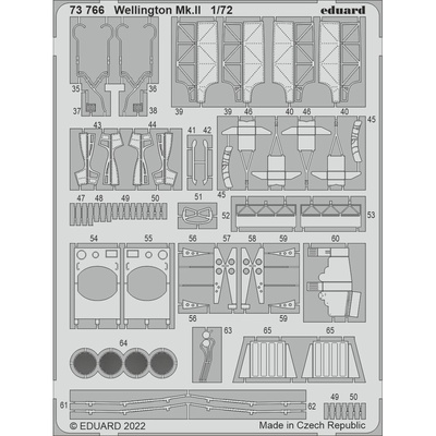 73766 Eduard 1/72 Фототравление для Wellington Mk. II