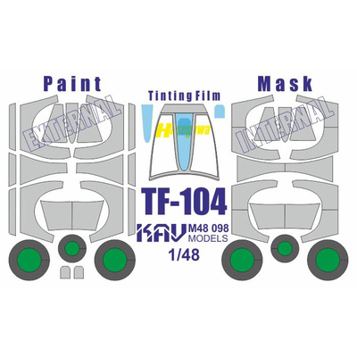M48 098 KAV models 1/48 Окрасочная маска для моделей TF-104 (Hasegawa) + бонус дисплей