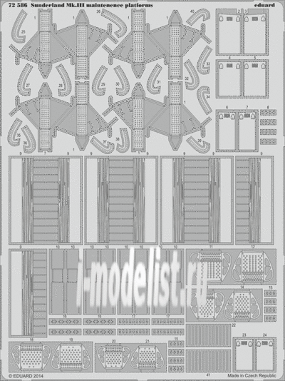 72586 Eduard 1/72 Фототравление для Sunderland Mk.III maintenence platforms