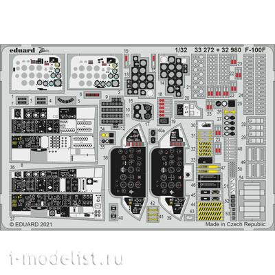 33272 Eduard 1/32 Фототравление для F-100F