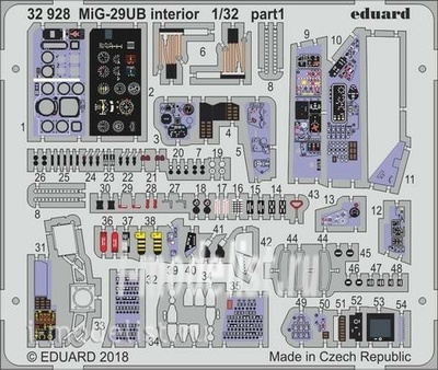 32928 Eduard 1/32 Фототравление для MiGG-29UB interior