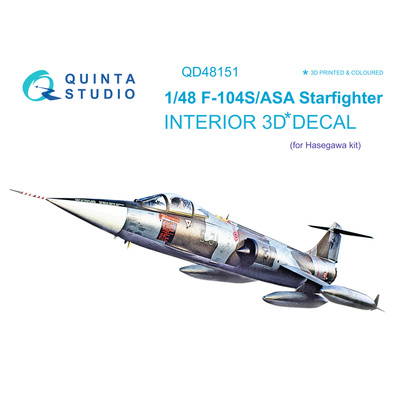 QD48151 Quinta Studio 1/48 3D Декаль интерьера кабины F-104S-ASA (Hasegawa)