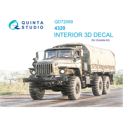 QD72069 Quinta Studio 1/72 3D Декаль интерьера кабины Уральского грузовика (Звезда)