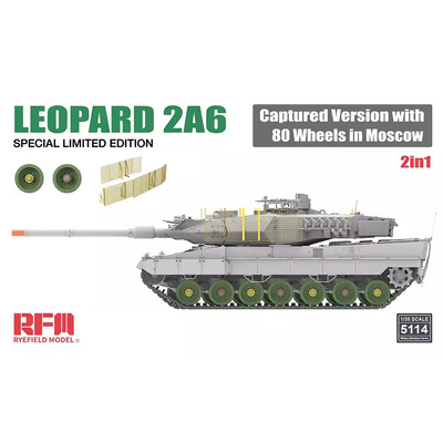 RM-5114 Rye Field Model 1/35 Немецкий танк Leopard 2A6 (Трофейная версия) с катками Т-80