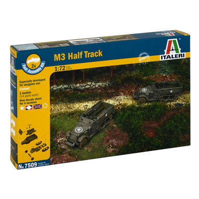 7509 Italeri 1/72 M3 HALF TRACK FAST ASSEMBLY (two models in box)