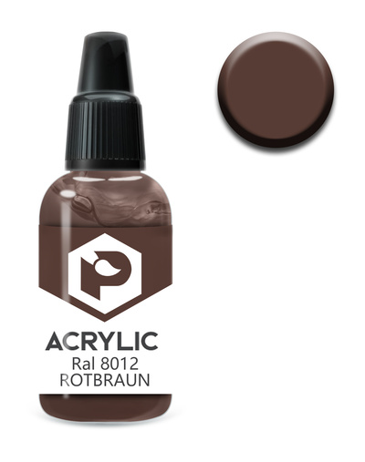F83 Pacific88 acrylic Paint RAL 8012 ROTBRAUN Volume: 10 ml.
